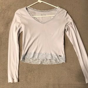 Hollister long sleeve cute lace top